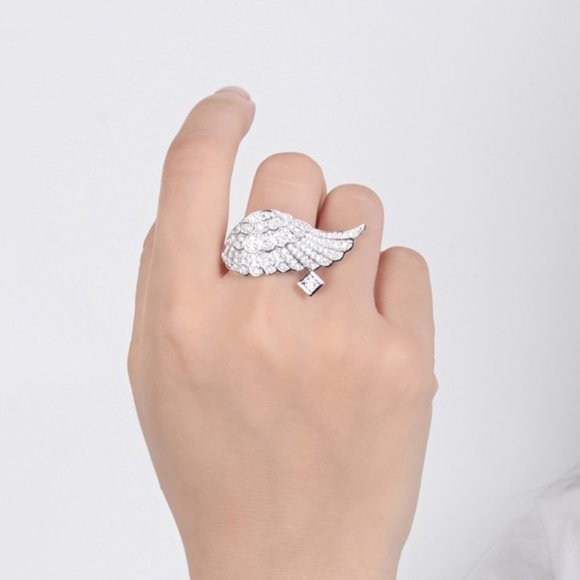✨ Lovely Fashion Zircon Full Filled Romantic Angel Wings Ring Women, PD097 - Picture 6 of 8
